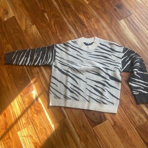 Rails Zebra Pattern Sweater - Black and White